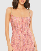 Pink Embellished Square Neck Gown